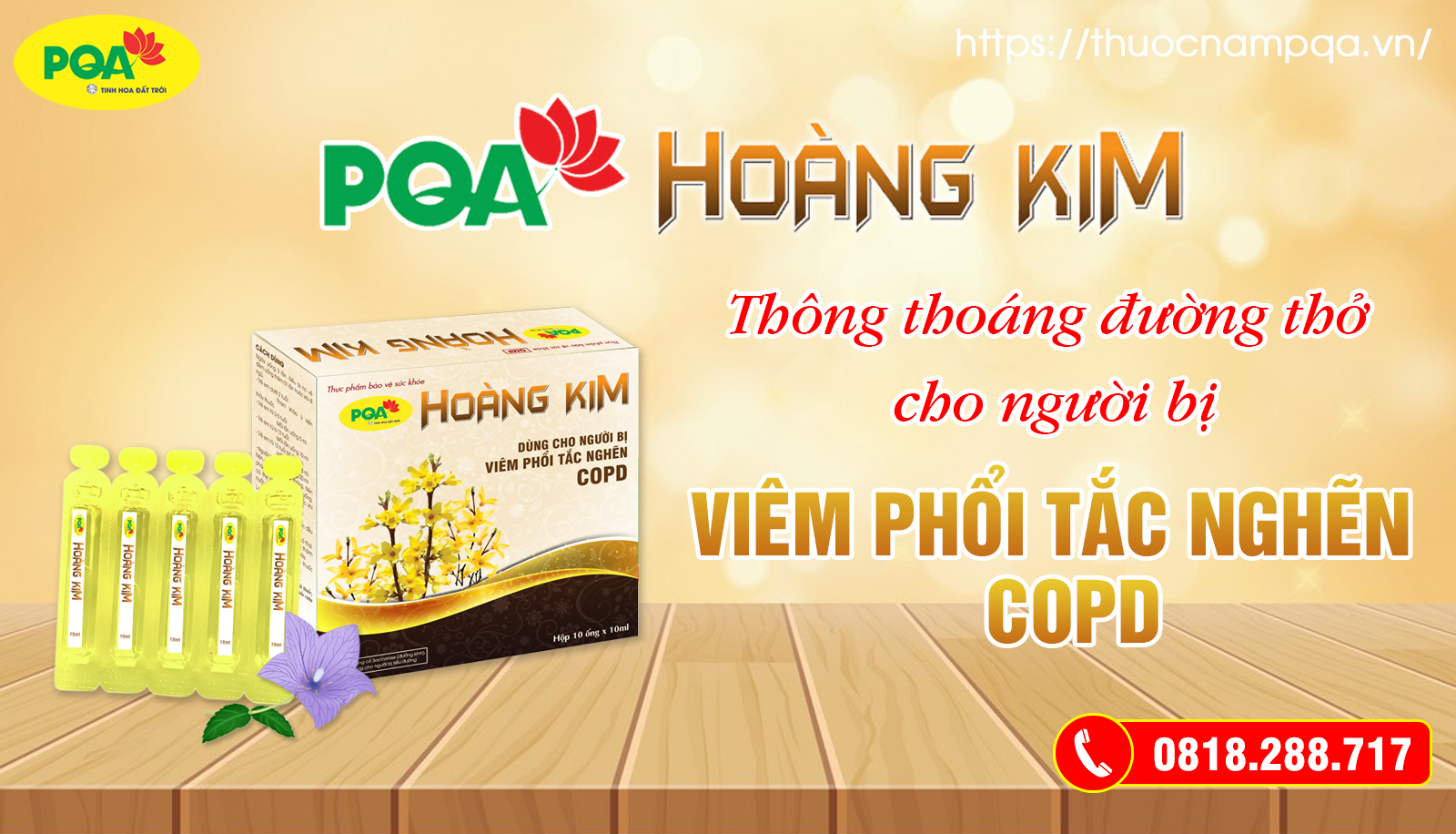 PQA Hoàng Kim giải pháp dứt điểm COPD chuẩn theo Đông y