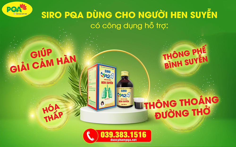 Siro PQA Hen Suyễn bán ở đâu chính hãng, giá bao nhiêu?