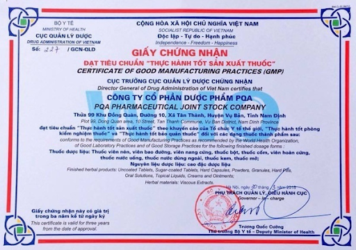 Nhà máy đạt chuẩn GMP của Dược phẩm PQA nơi gửi trọn niềm tin chất lượng sản phẩm