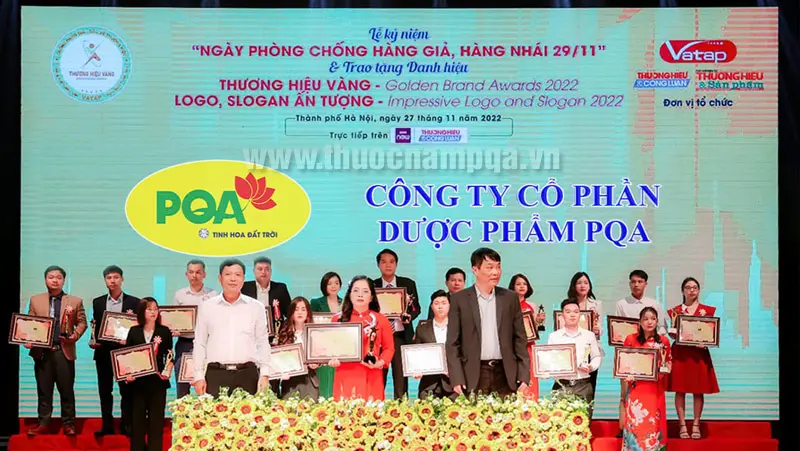 Dược phẩm PQA vinh dự được nhận giải thưởng “Top 10 Thương Hiệu Vàng" năm 2022